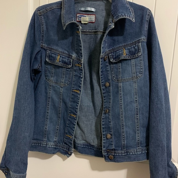 Old Navy Women Classic Blue jean jacket denim snap stretch Small Boho western - Picture 2 of 9